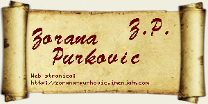 Zorana Purković vizit kartica